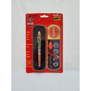 Vintage Coca-Cola Collectible Ceramic Roller Ball Pen w/Tin #68048-New Old Stock